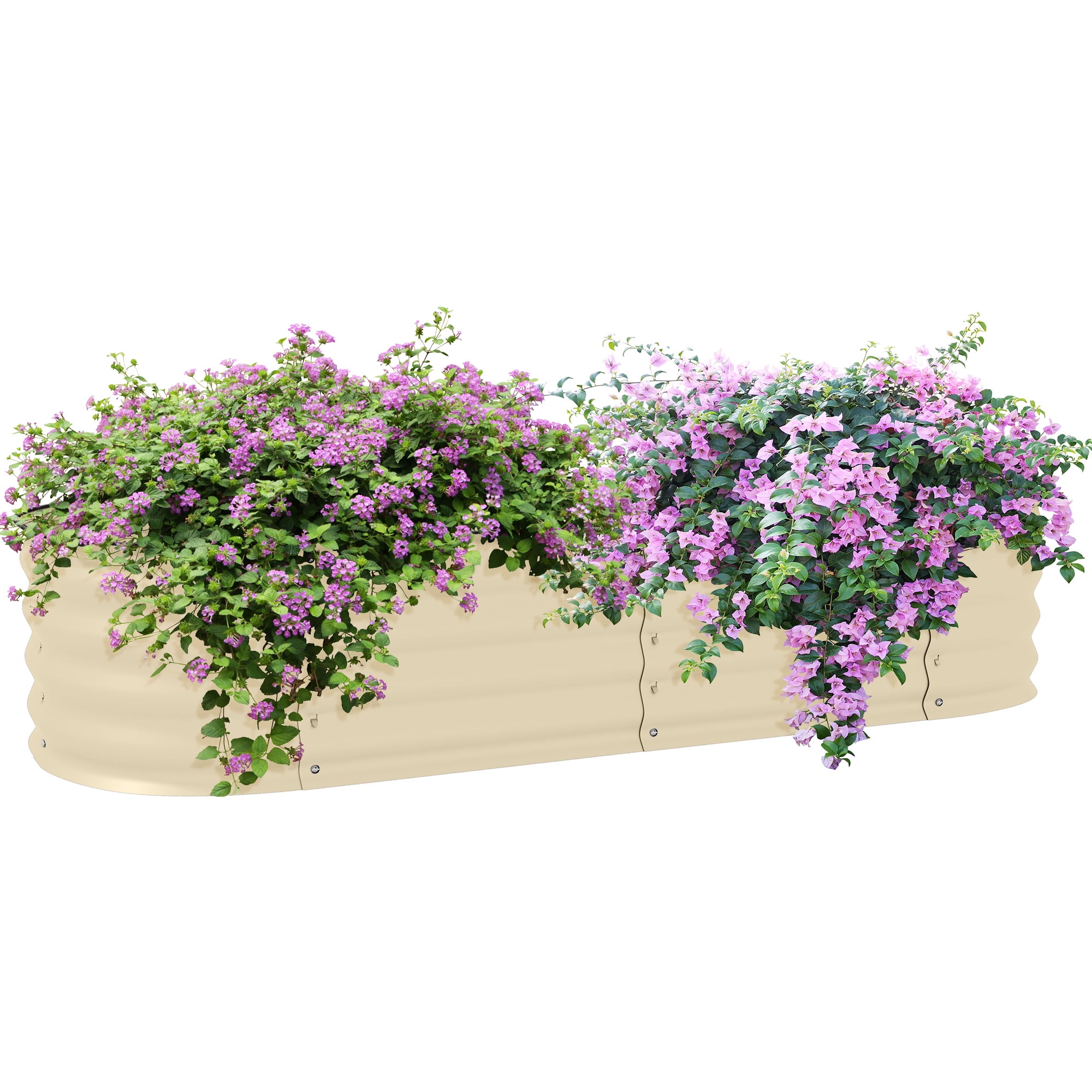 AsterOutdoor Galvanized Raised Garden Bed Kit, Metal Planter Box with Safety Edging, DIY Stock Tank for Growing Flowers, Herbs & Vegetables