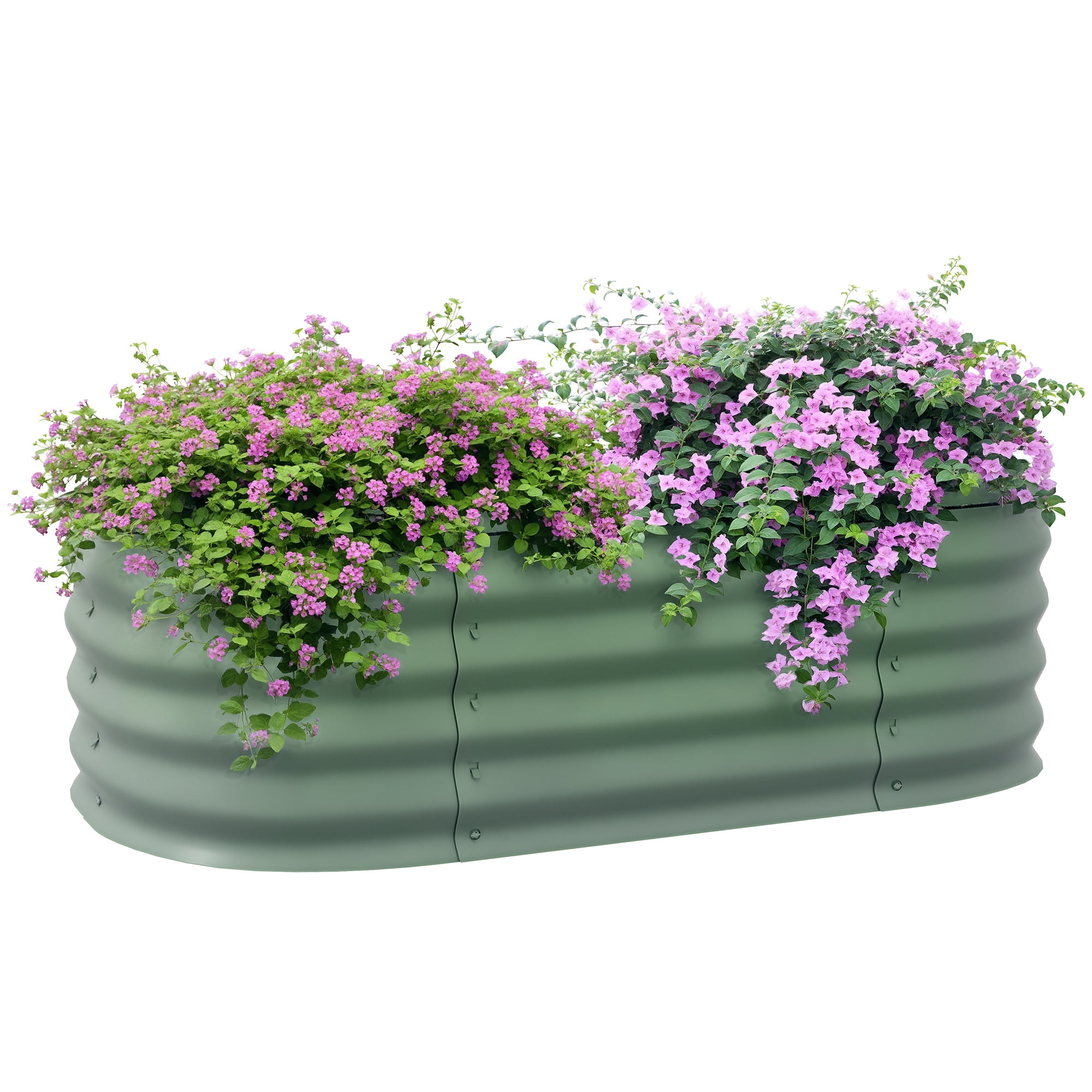 AsterOutdoor Galvanized Raised Garden Bed Kit – Outdoor Metal Elevated Planter Box with Safety Edging for Flowers, Herbs & Vegetables