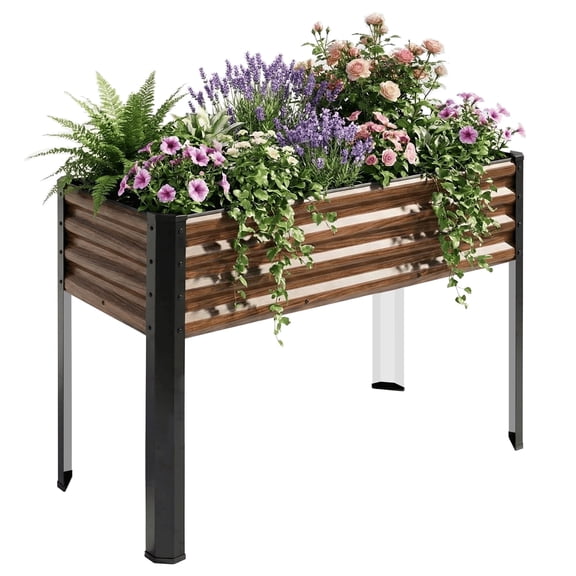 SnugNiture Galvanized Raised Garden Bed with Legs, Large Metal Elevated Raised Planter Box for Vegetables Lawn Green Flowers, Fruits, 600 lb Capacity