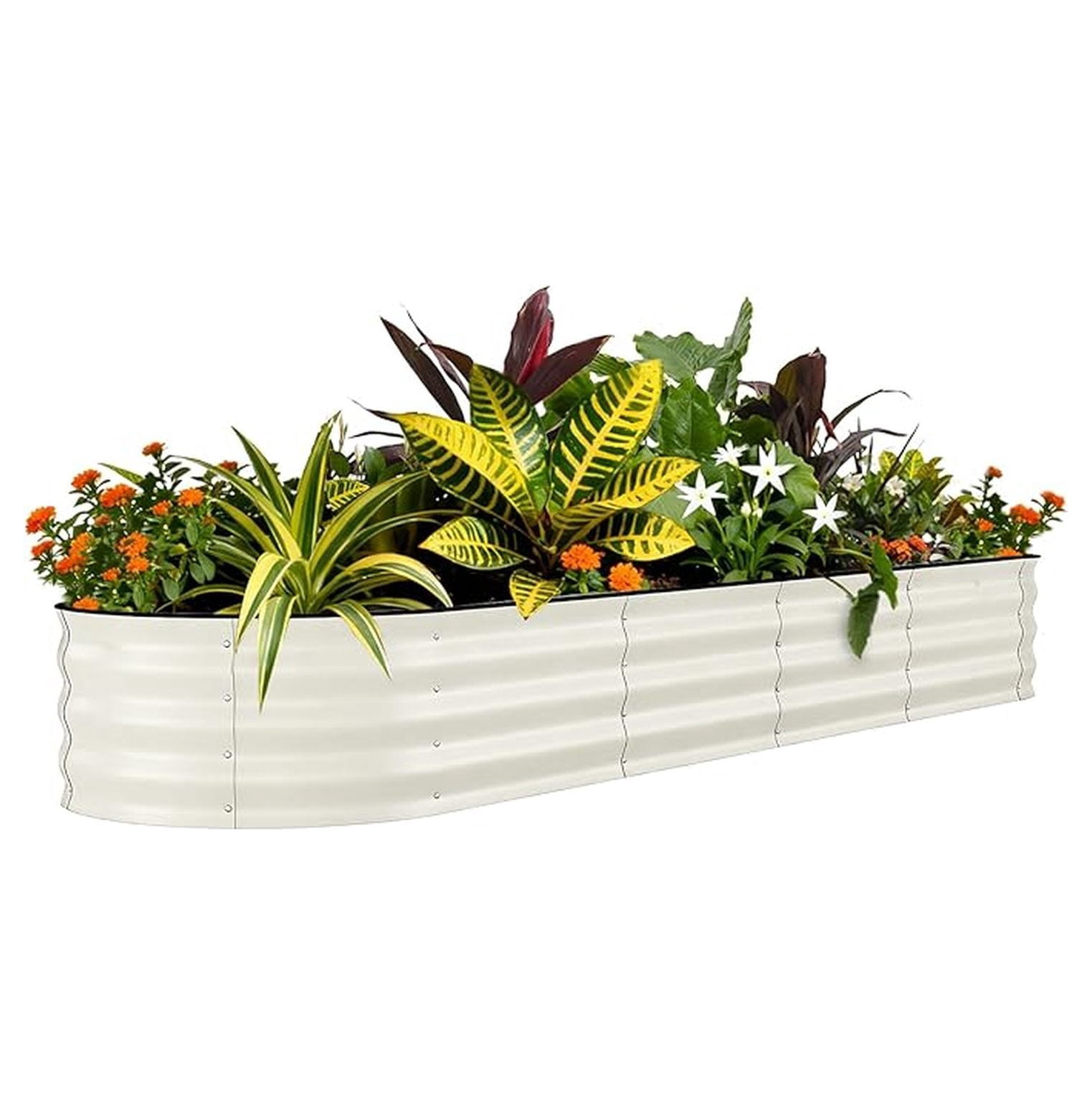 Galvanized Raised Garden Bed Outdoor, 8x2x1.5 ft Metal Planter Box for Flowers Vegetables, Rust-Resistant Raised Garden Beds for Gardening, Easy Assembly Outdoor Garden Box & Planters, Beige