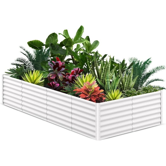Galvanized Raised Garden Bed,Outdoor Planter Box Metal Patio Kit,Outdoor Rectangular Metal Planter,Planting Bed for Vegetables Flowers Herb