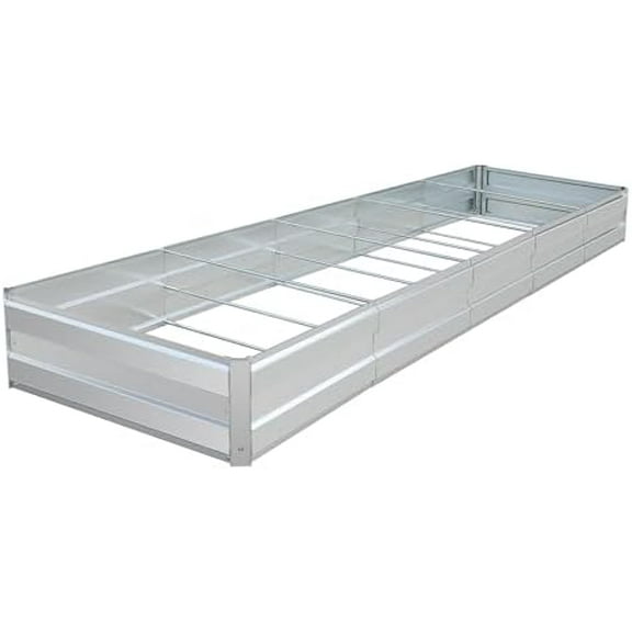 Galvanized Raised Garden Bed Outdoor for Vegetables Flowers Herb, 13.5×3×1FT Large Heavy Metal Box Steel Kit with Corner, Silver