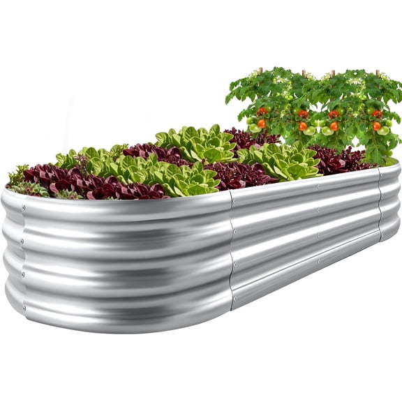 Galvanized Raised Garden Bed, UNTIMATY 6×3×1ft Large Metal Planter Boxes Outdoor, Metal Garden Bed Planter for Vegetables Flowers Herb