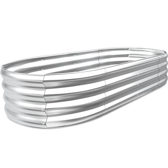 Galvanized Raised Garden Bed for Outdoor: 4X2X1ft Durable Metal Vegetable Plant Container Kit - Oval Planter Box for Gardening Flower Trough