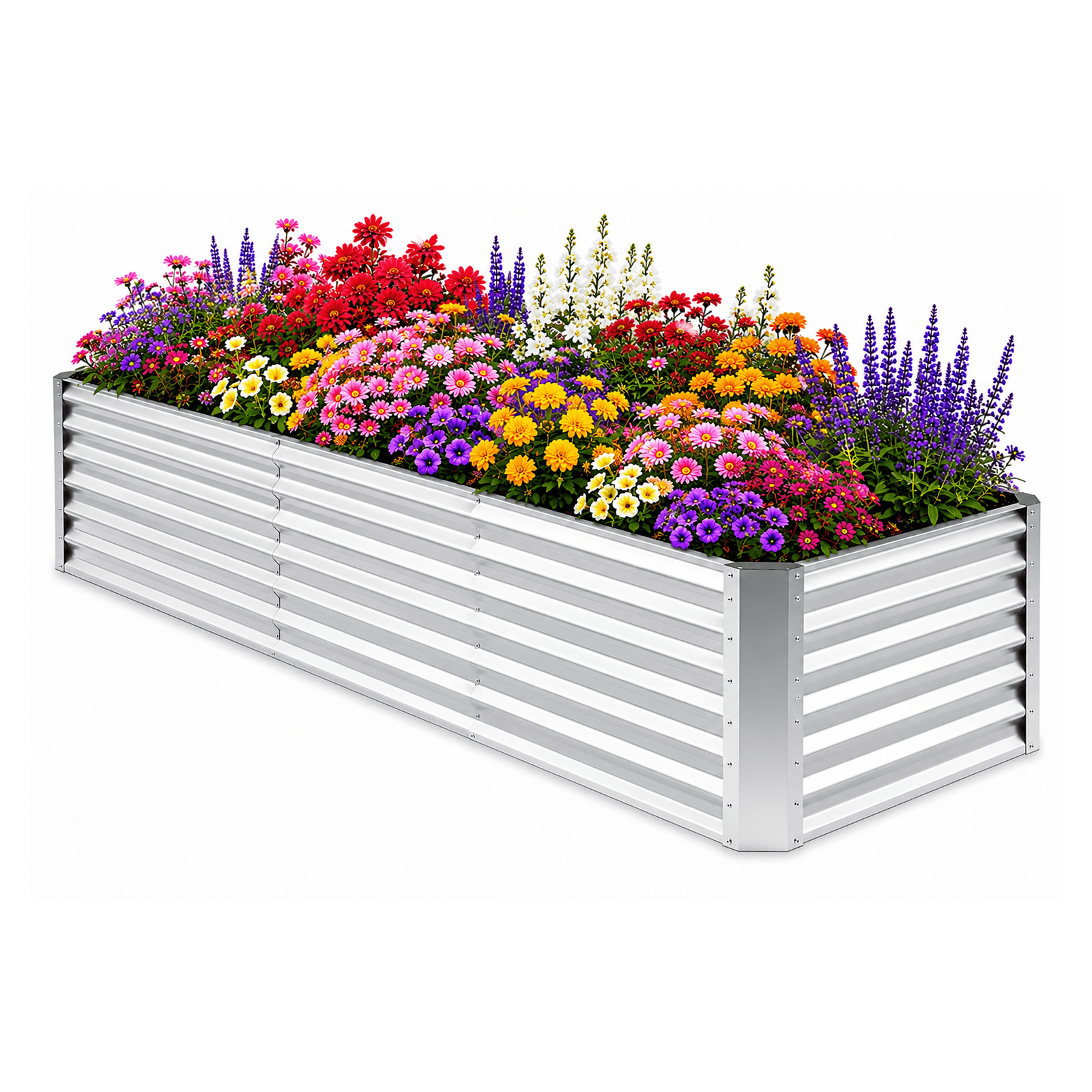Galvanized Raised Garden Beds Outdoor 1 Pack 8×2×2ft UNTIMATY Metal Raised Garden Bed for Gardening Gifts, Galvanized Steel Planter Box for Vegetables, Silver