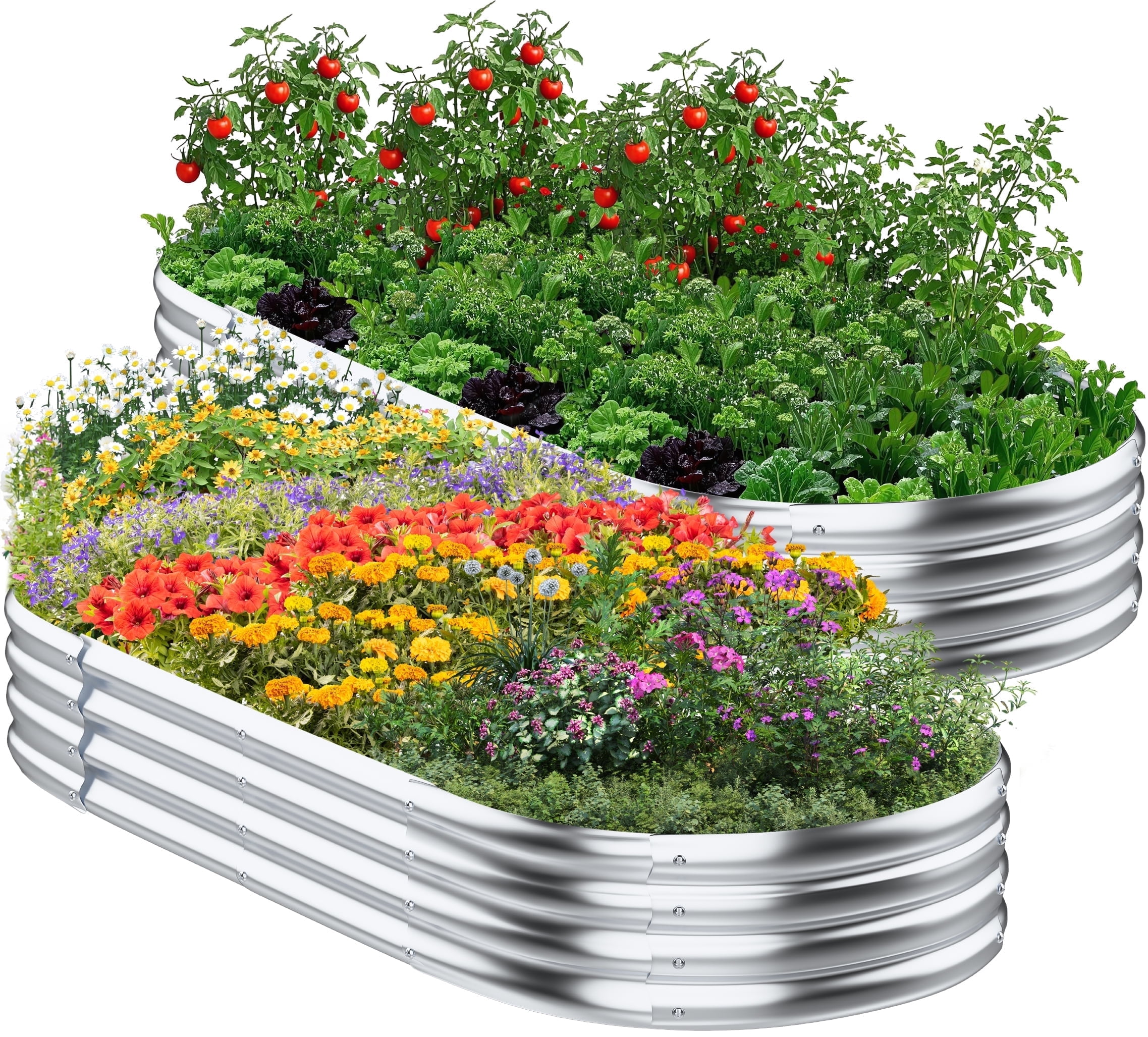 Galvanized Raised Garden Beds Outdoor 2 Pack 4×2×1ft UNTIMATY Metal Raised Garden Bed for Gardening Gifts, Galvanized Steel Planter Box for Vegetables, Silver