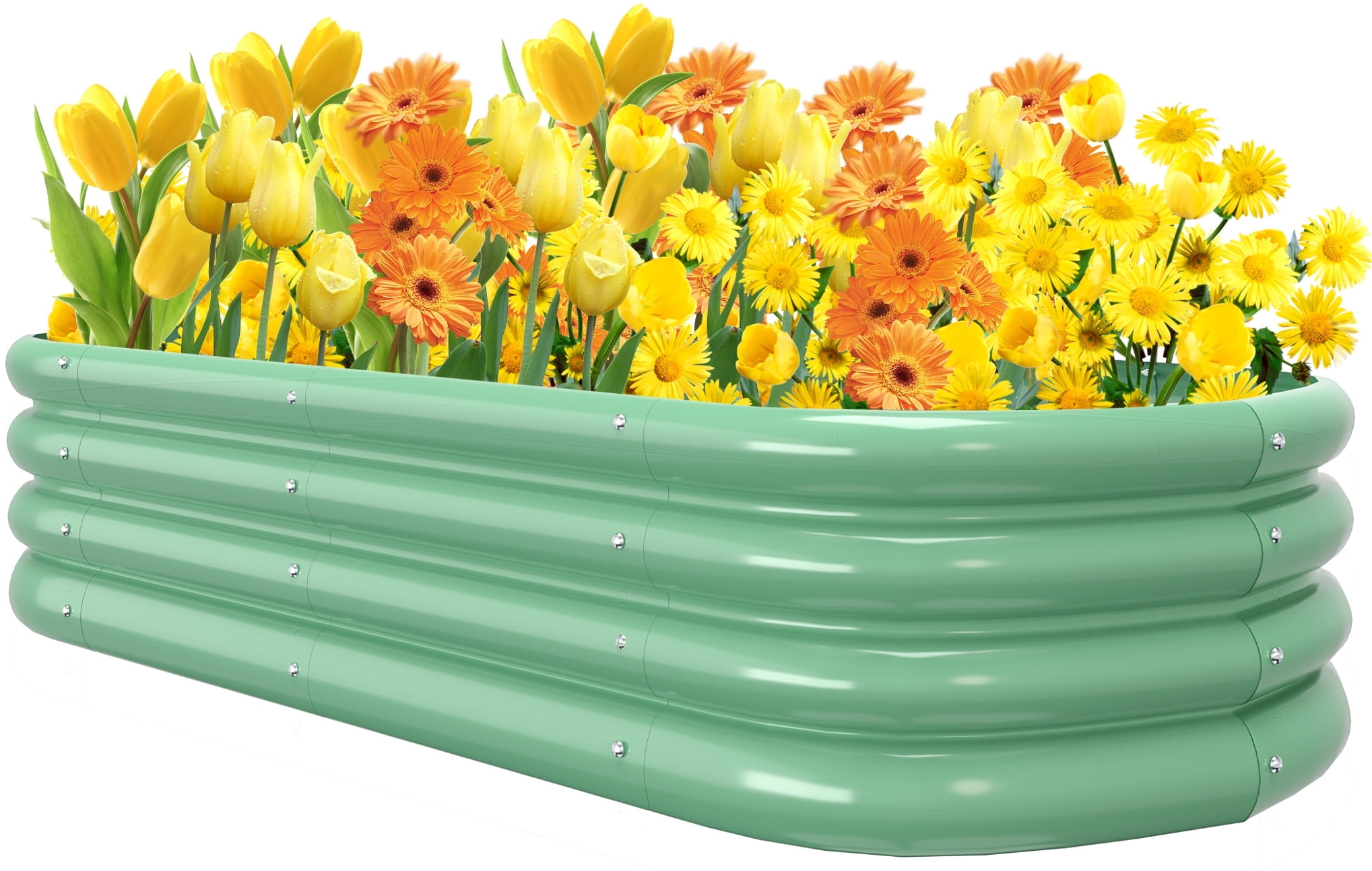 Galvanized Raised Garden Beds Outdoor 4×2×1ft UNTIMATY Metal Raised Garden Bed for Gardening Gifts, Galvanized Steel Planter Box for Vegetables, Green