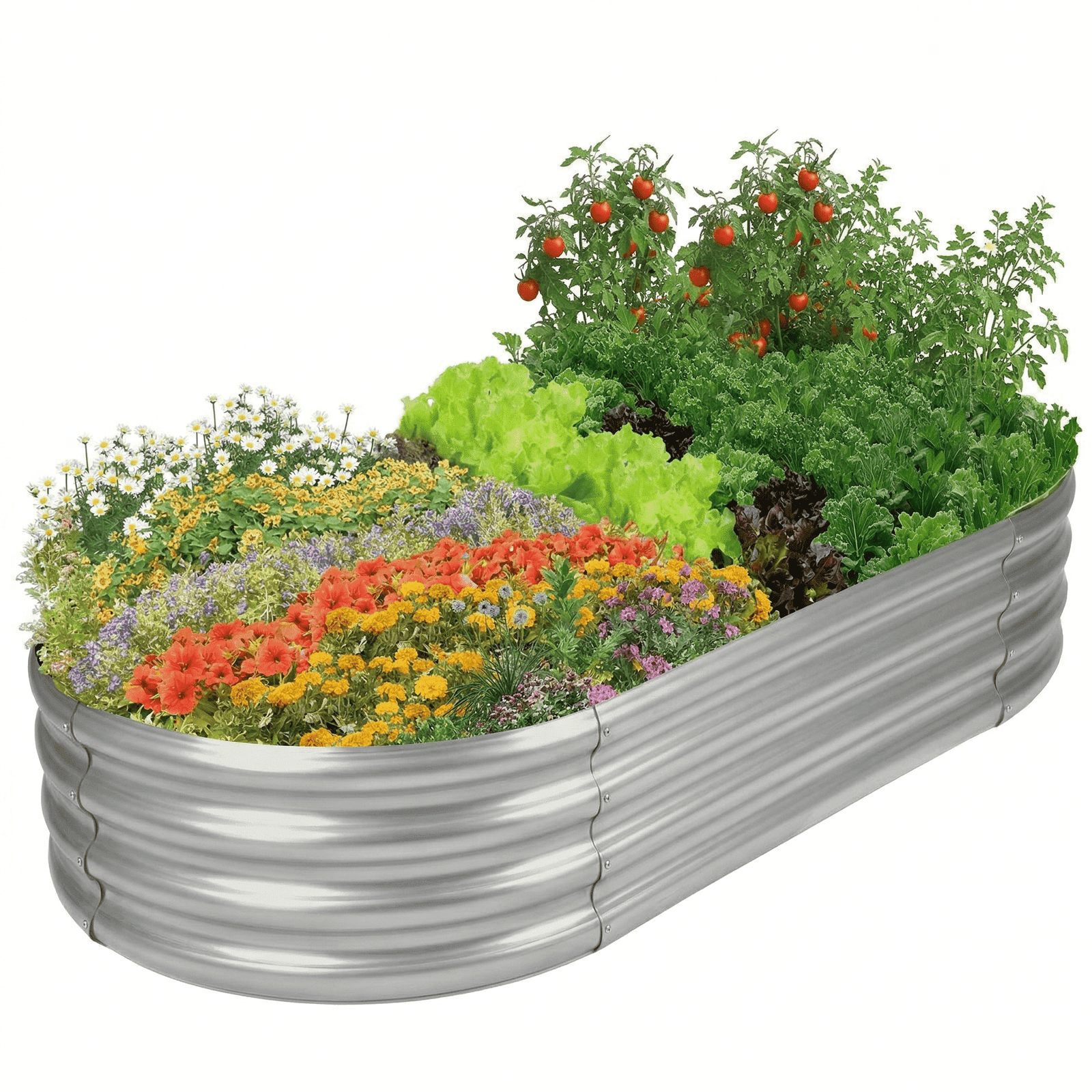 Galvanized Raised Garden Beds Outdoor 4×2×1ft UNTIMATY Metal Raised Garden Bed for Gardening Gifts, Galvanized Steel Planter Box for Vegetables, Silver