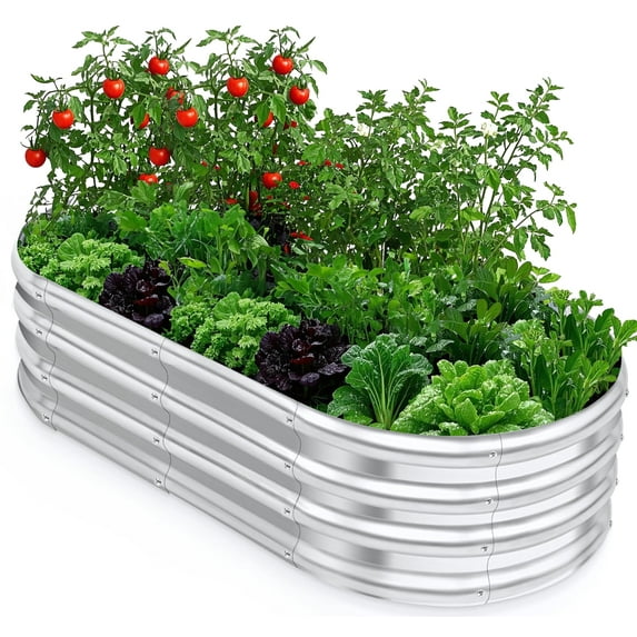Galvanized Raised Garden Beds Outdoor 4×2×1ft UNTIMATY Metal Raised Garden Bed for Gardening Gifts, Galvanized Steel Planter Box for Vegetables, Silver