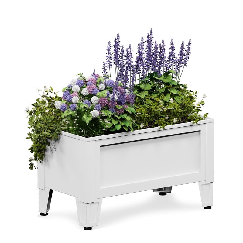 Galvanized Raised Planter Boxes Garden Bed with Legs, Elevated Metal Planter Box for Growing Fresh Herbs Vegetables & Flowers Growing Container for Indoor and Outdoor Use