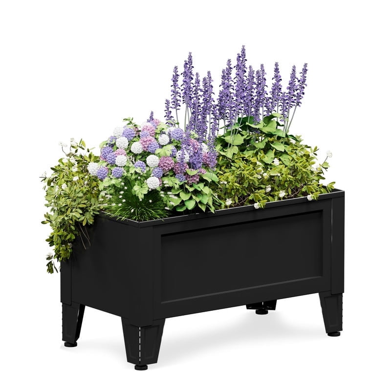 Galvanized Raised Planter Boxes Garden Bed with Legs, Elevated Metal Planter Box for Growing Fresh Herbs Vegetables & Flowers Growing Container for Indoor and Outdoor Use