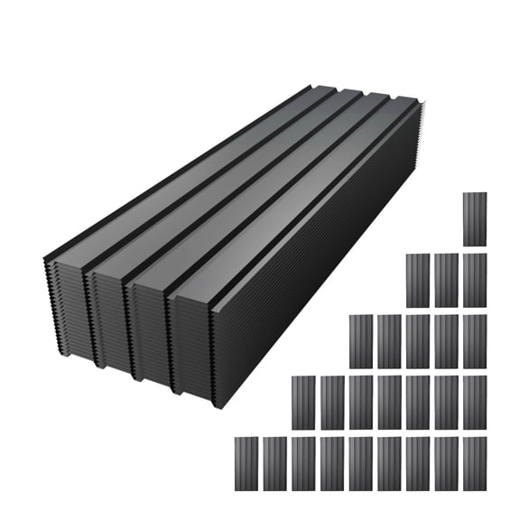Galvanized Roof Panels 61 inch, Waterproof Heavy Duty Metal Roofing Sheets 25 Pack, 191 sq ft Coverage with 200 Screws for Shed Garage Patio