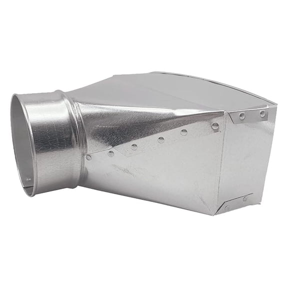 Galvanized Round Transition | Straight Register Boot | 8" X 6" X 4" Galvanized Sheet Metal Straight Floor Boot is Compatible with Duct 8"