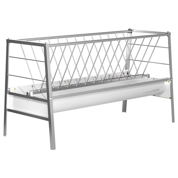 Galvanized Sheep Trough, Large Capacity 77 Gallon Livestock Feeder Trough for Sheep, Goats & Cattle
