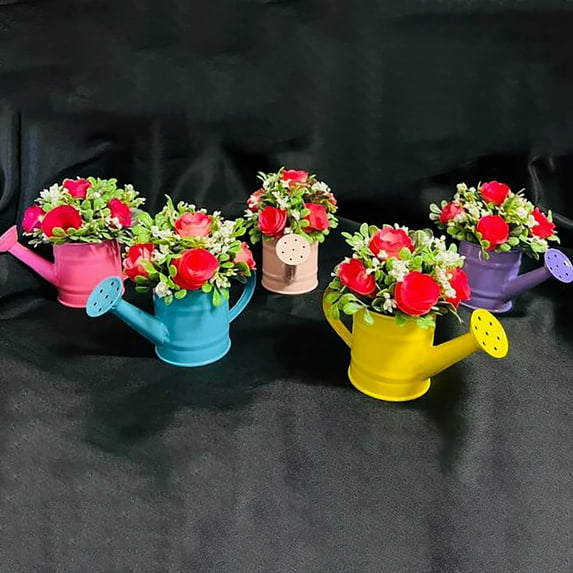 Galvanized Shower Bucket Tinplate Watering Kettle Small Flower Pot Flower Pot,purple