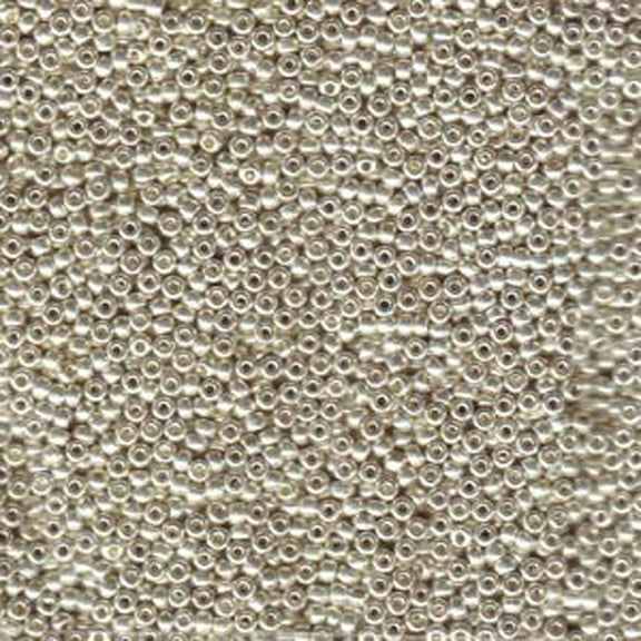 Galvanized Silver Miyuki Japanese round rocailles glass seed beads 11/0 Approximately 24 gram 5 inch tube