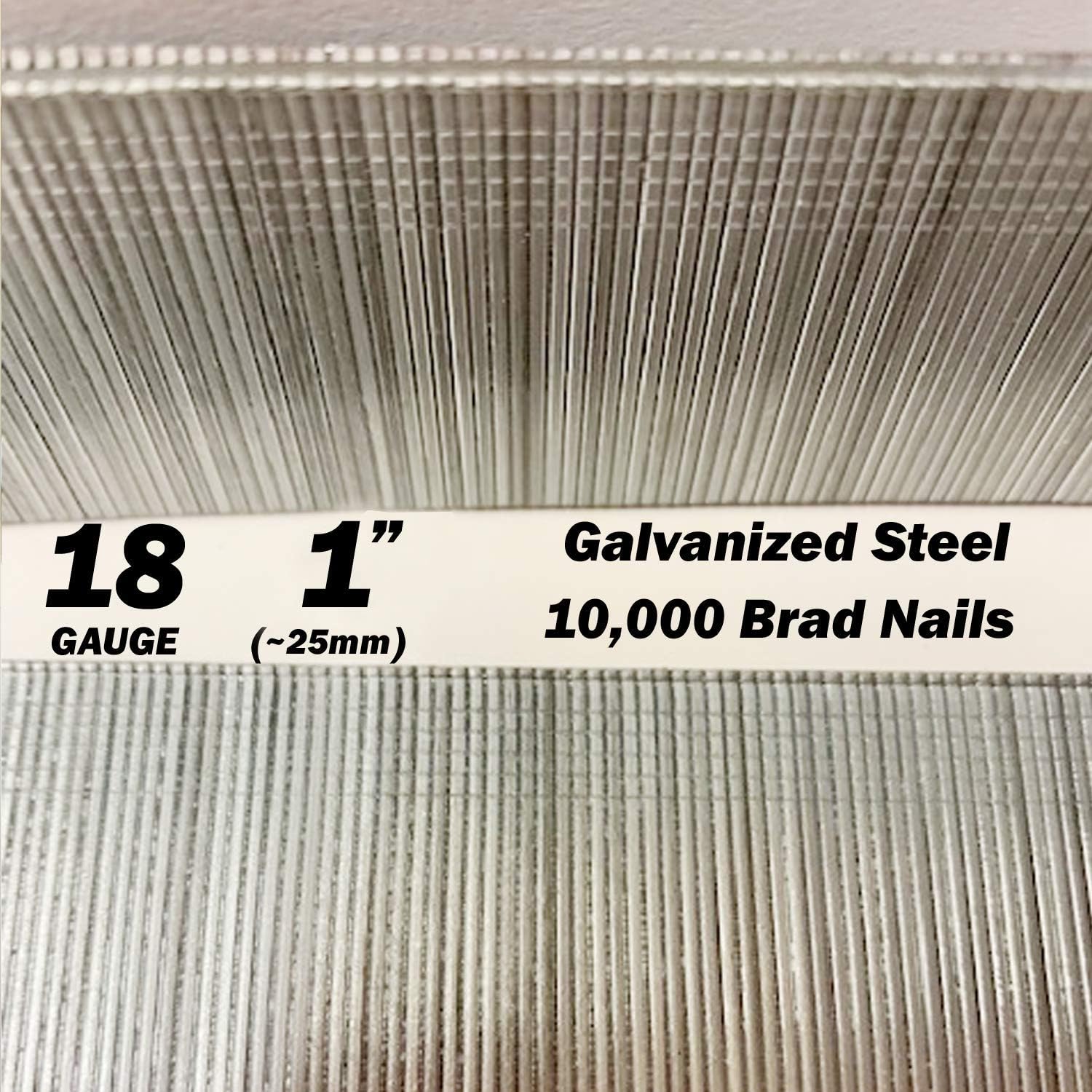 Galvanized Steel 18 Gauge 18Ga 1" 25Mm Brad Nails F25 18G 1" Inch Long