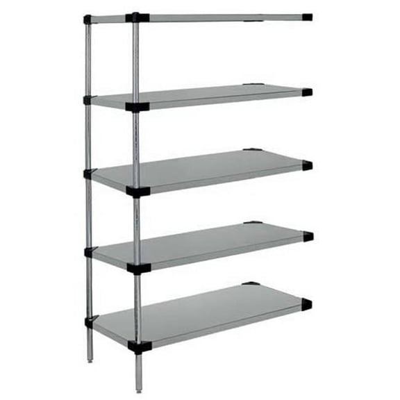 Galvanized Steel 5-Solid Shelf Add-On Unit - 86 in.