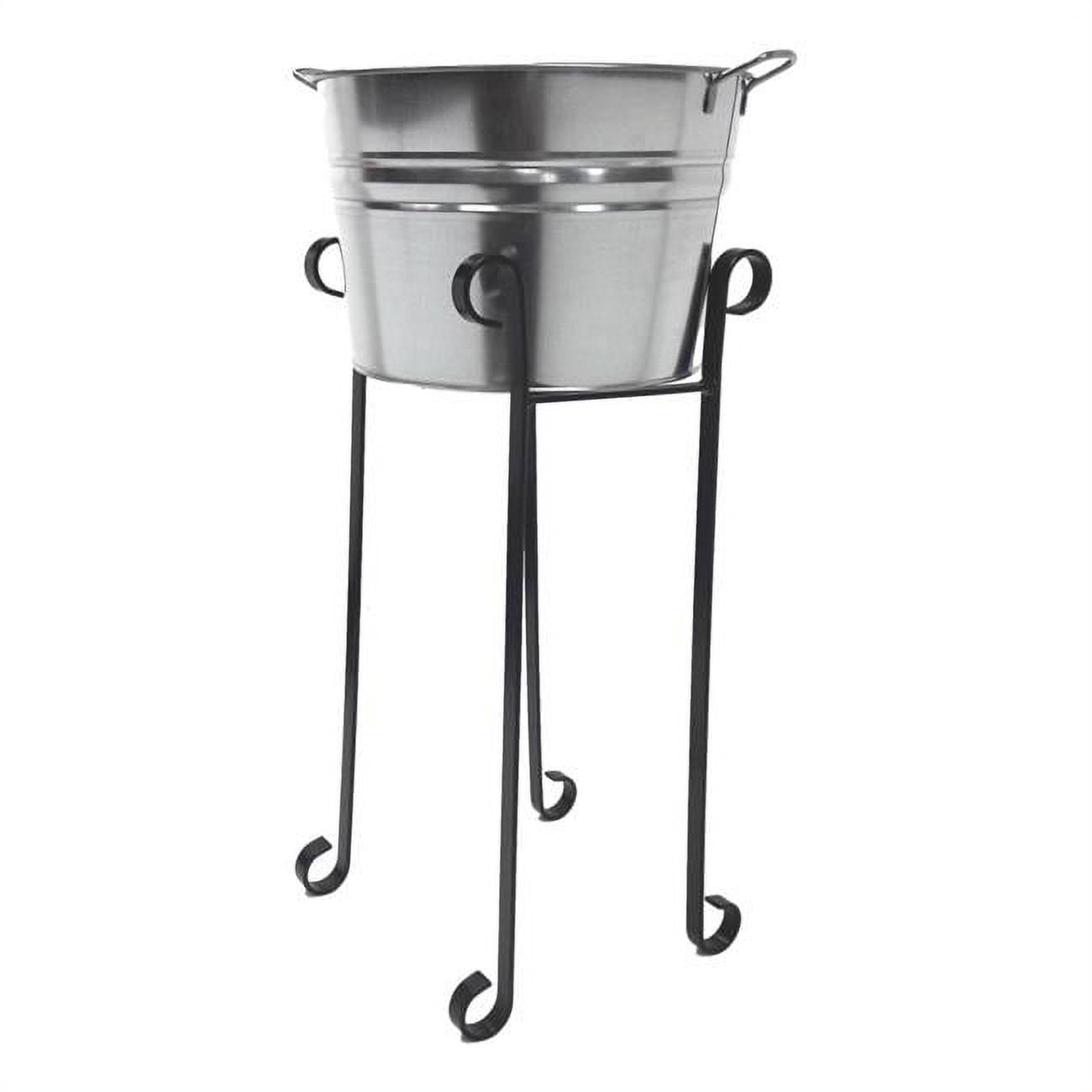 Galvanized Steel Beverage Tub with Wrought Iron Stand - Walmart.com