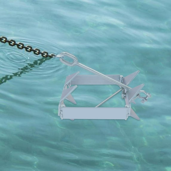 Galvanized Steel Boat Anchor, Foldable Sliding Cube with Fixed Teeth, Secure Your Boat, Compact and Convenient for Storage