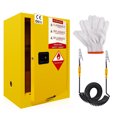 thumbnail image 1 of Galvanized Steel Chemical Cabinet, Three Point Lock, Hazardous Storage Yellow, Industrial Safety Cabinet, Liquid Safety Cabinet, for Glue, Adhesive, Garage, 1 of 7