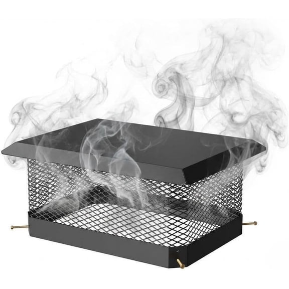 Galvanized Steel Chimney Cap 9"x13" - Weatherproof Spark Arrestor with Mesh Screen, Bolt-On Single Flue Cover for Fireplace, Stove Pipe & Outside Chimney