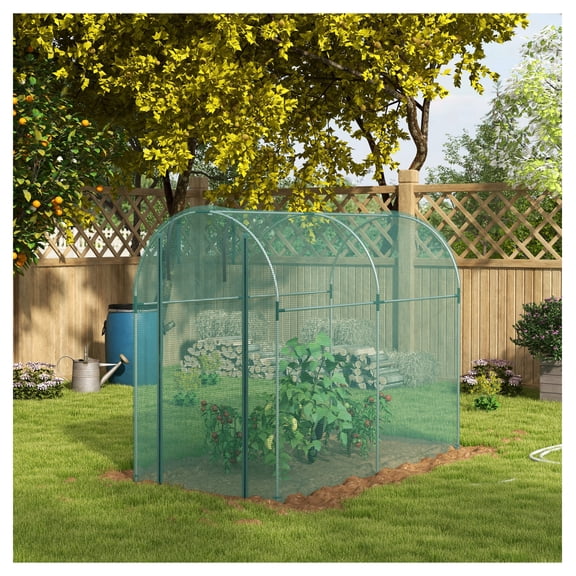Galvanized Steel Crop Cage 4'x8' - Plant Protection Tent with Zipper Door