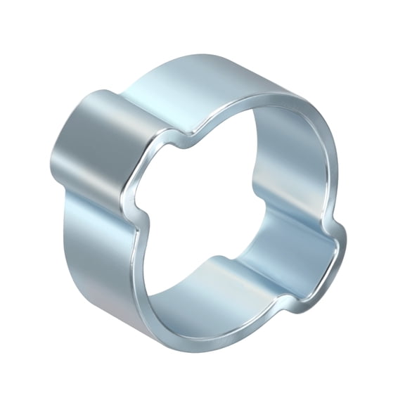 Galvanized Steel Double Ear Hose Clamps, Adjustable 15-18mm Heavy Duty O Clip Crimp Rings, Zinc-Plated Two Ears Cinch Rings Crimp Pinch Fitting for Automotive, Tubing, Fuel