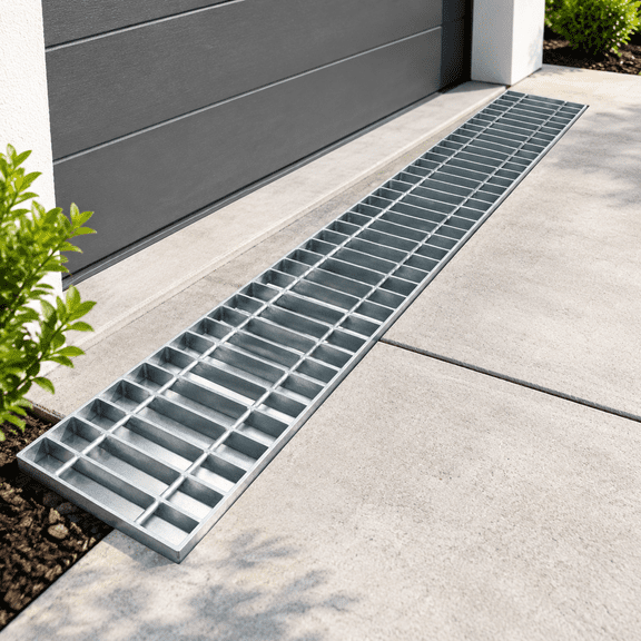 Galvanized Steel Driveway Trench Drain Grate 39.4" X 9.8"