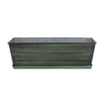 thumbnail image 1 of Galvanized Steel Flower Box Planter with Tray, Green, Medium, 1 of 1