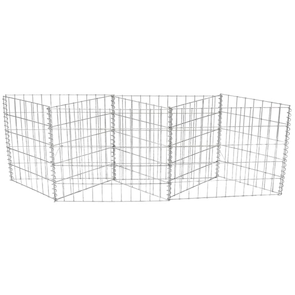 Galvanized Steel Gabion Basket with 3 Compartments, Welded Wire Stone Cage, Rustproof Weather Resistant Gabion Wall for Garden Retaining Wall, Landscape Border Fence