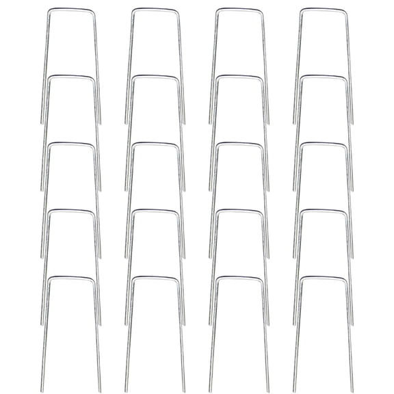 Galvanized Steel Heavy Duty Garden Landscape Staples, Weed Barrier Fabric Securing Pegs, Ground Net Fixing Spikes, 20 Pack 3.94X1.57 Inch Pins for Irrigation Tubing and Outdoor Fabric Anchoring