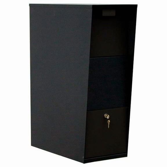 Galvanized Steel Locking Post & Column Mount Rust Proof Vacation Mailbox, Black