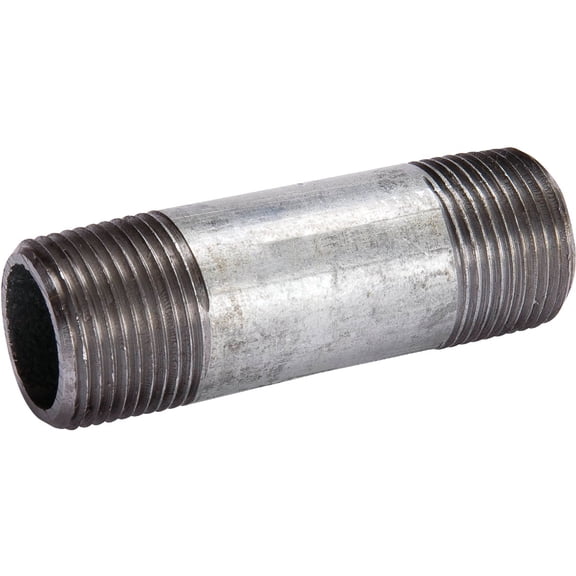 Mueller Galvanized Steel Pipe Nipple - Nipple Fitting - 4 in. Length, Multicolor