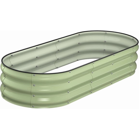 Galvanized Steel Raised Garden Bed Kit 521 Ft with Safety Edging Avocado Green