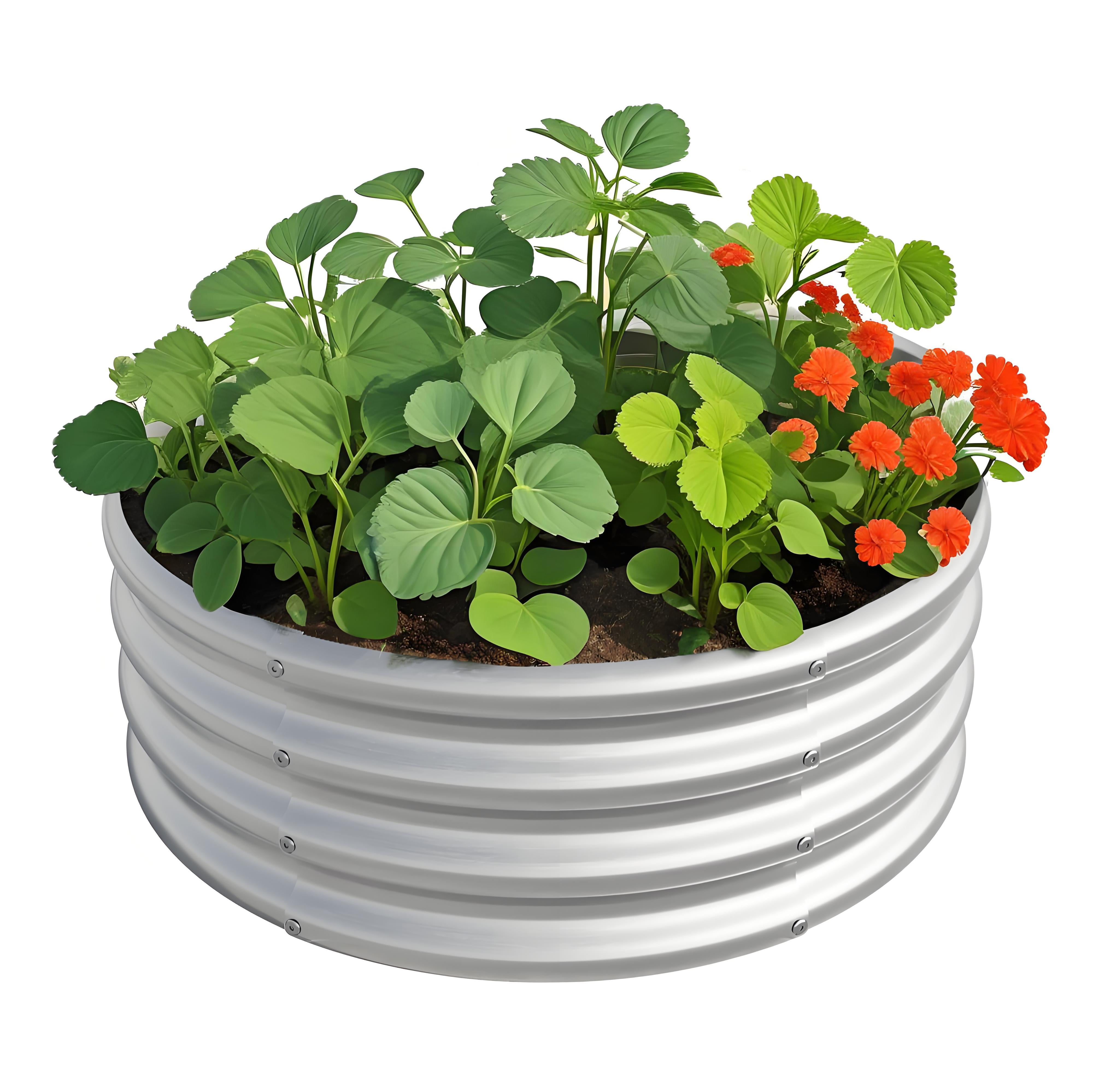 Steel Planting Containers Galvanized Steel Raised Garden Bed Kit - Outdoor Metal Planter Box for ...