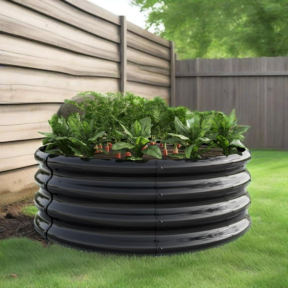 Galvanized Steel Raised Garden Bed Kit - Outdoor Metal Planter Box for Vegetable/Flower Planting & Landscaping, Heavy Duty Rust-Resistant Design