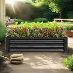 Galvanized Steel Raised Garden Bed Kit - Outdoor Metal Planter Box for Vegetable/Flower Planting & Landscaping, Heavy Duty Rust-Resistant Design