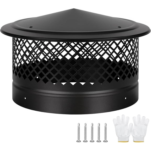 Galvanized Steel Round Protector & Ventilator Chimney Cap, 12 Inch, 7 Piece
