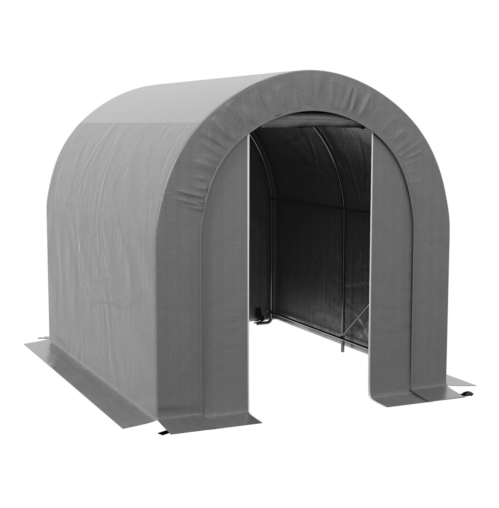 Galvanized Steel Storage Tent 6x8 ft, Waterproof Outdoor Shed for Motorcycle, Bike & Tools - Heavy Duty Portable Shelter with Windproof Design