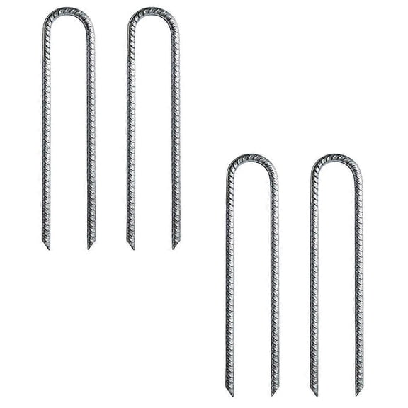 Galvanized Steel Tent Stake 4 Pack for Outdoor Use Easy Install Silver Camping Canopy Nail
