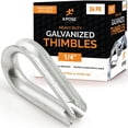 thumbnail image 1 of Galvanized Steel Thimbles for Wire Rope - 1/4 Inch - Marine Rigging, Sailing, Boat Anchor, Fishing, Railing, DIY, Hobby, Commercial, Industrial Applications - by Xpose Safety Pack of 24, 1 of 6