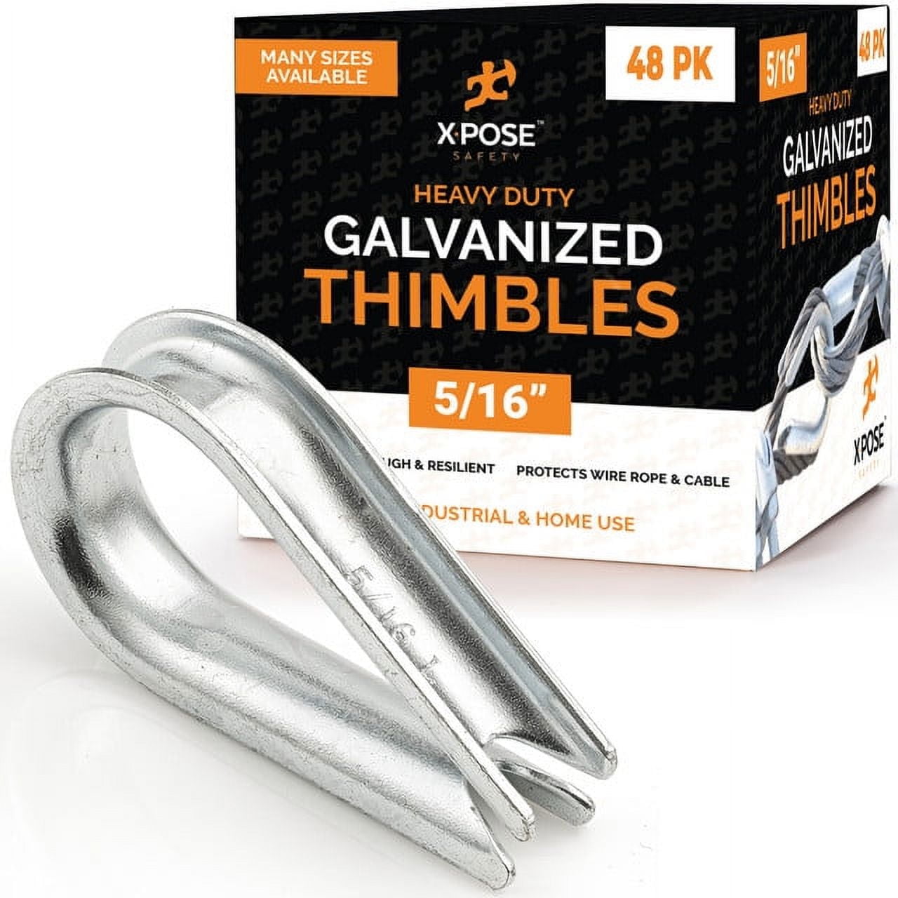 Galvanized Steel Thimbles for Wire Rope - 5/16 Inch - Marine Rigging ...