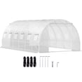 thumbnail image 1 of Galvanized Steel Walk-in Greenhouse Kit, 20x10x7 ft, Includes 2 Zippered Doors, 12 Roll-up Windows & Diagonal Poles for Wind Resistance, 1 of 6
