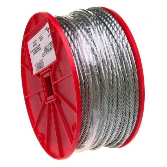 Campbell Galvanized Steel Wire Rope 7x19 Strand Core - 5/16" OD, 200' Length, 1960 lbs