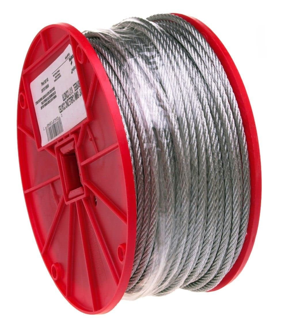Galvanized Steel Wire Rope on Reel, 7x7 Strand Core, 3/32