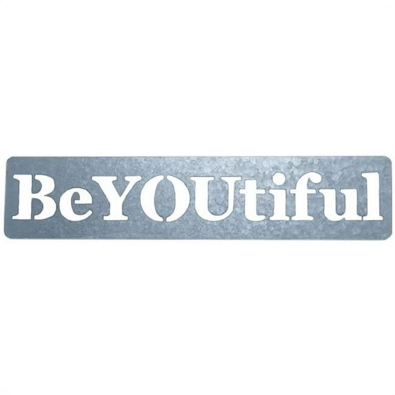 Galvanized Stencil - Beautiful Phrase, 4 x 18.5 in.