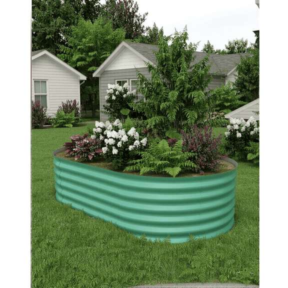 Galvanized Tall Raised Garden Bed Kit, Oval Large Planting Box for Vegetables Flowers