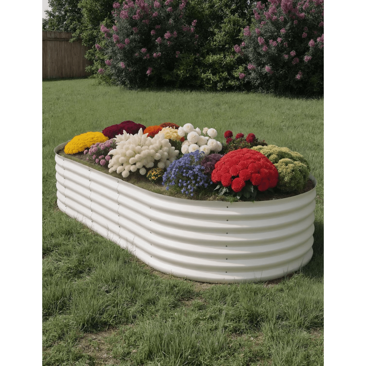Galvanized Tall Raised Garden Bed Kit, Oval Large Planting Box for Vegetables Flowers