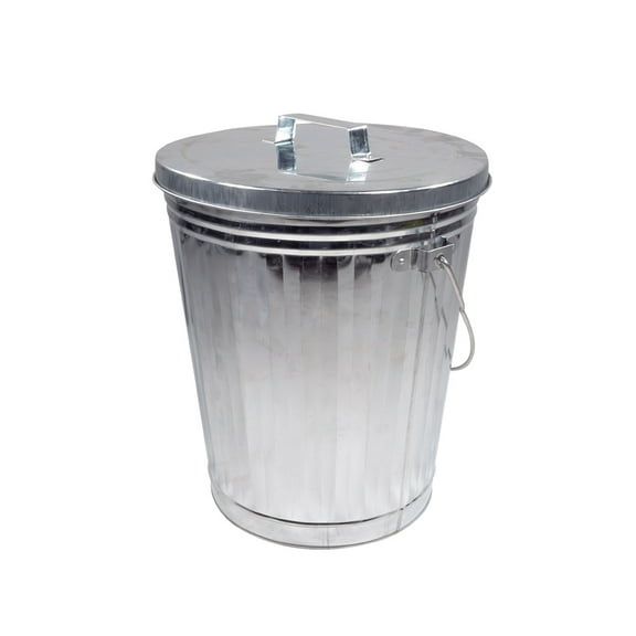 Galvanized Trash Can w/ Lid Ideal for Trailers - 6 Gallon Steel Mounted Small Outdoor Garbage Can for Home, Office, Bathroom, Kitchen - Fire and Heat Resistant